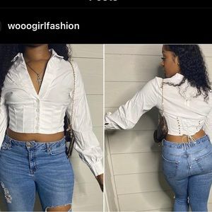 White corset top